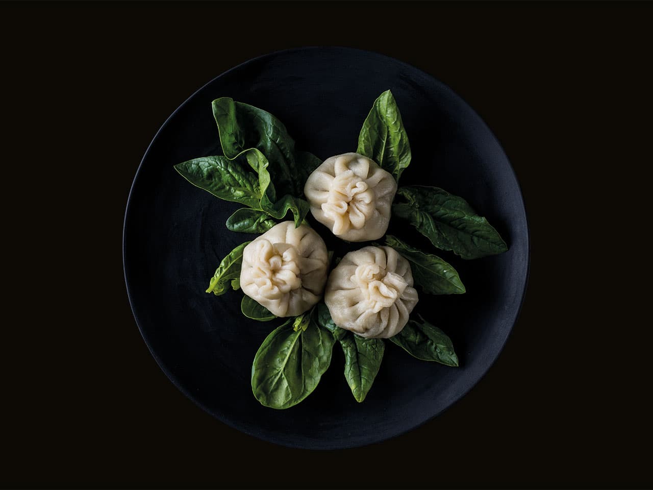 Dumplings on plate Dumplings on plate